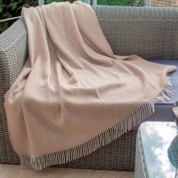 Uldplaid i 100% uld (140x200 cm) Beige Sildeben