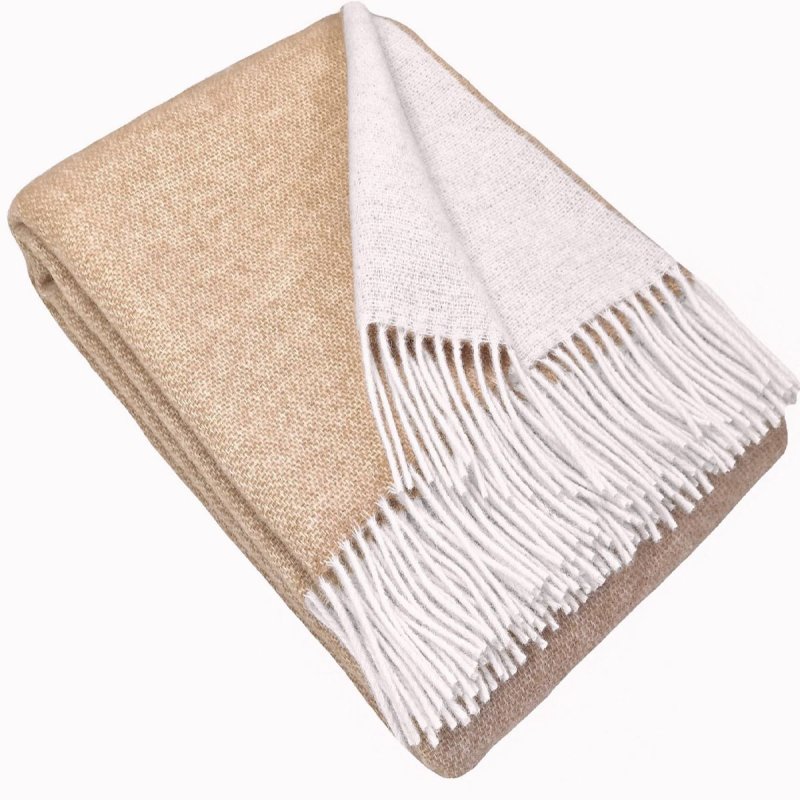 Uldplaid i 100% uld (140x200 cm) Beige/Lys