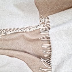 Uldplaid i 100% uld (140x200 cm) Beige/Lys