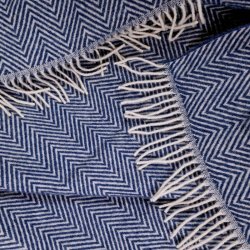 Uldplaid i 100% uld (140x200 cm) Bl Sildeben