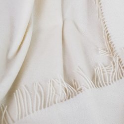 Uldplaid i 100% uld (140x200 cm) Creme/off-white