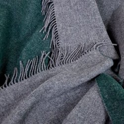 Uldplaid i 100% uld (140x200 cm) Marmorgrn/Gr