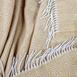 Uldplaid i 100% uld (140x200 cm) Egg Shell Sildeben