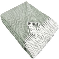 Uldplaid i 100% uld (140x200 cm) Naturgrn Sildeben