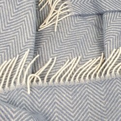 Uldplaid i 100% uld (140x200 cm) Lysebl Sildeben