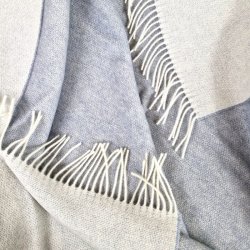 Uldplaid i 100% uld (140x200 cm) Lysgr/off-white