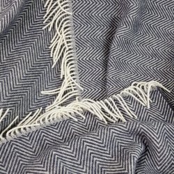 Uldplaid i 100% uld (140x200 cm) Navybl Sildeben