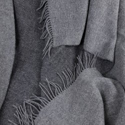 Uldplaid i 100% uld (140x200 cm) Mrkegr/Gr