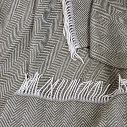 Uldplaid i 100% uld (140x200 cm) Oliven Sildeben