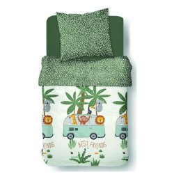 Sengest 100% Bomuld -140 x 200 cm - Safari Bus