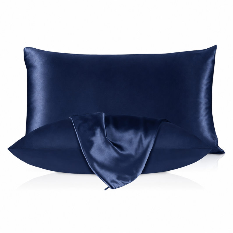 Silke pudebetr�k - Navy blue - 60x63cm - 22 momme