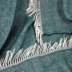 Uldplaid i 100% uld (140x200 cm) Marmorgrn Sildeben